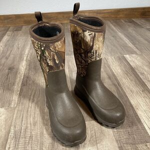 Muck Boot Kids Sz 3 Camo Waterproof Neoprene Insulated Rubber Chore Boots Youth